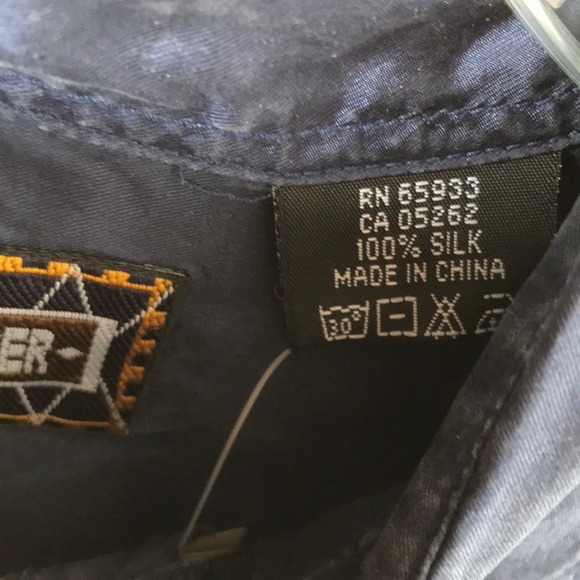 Vtg 80-s 100% silk American Crusader shirt Sz XL - Picture 5 of 8